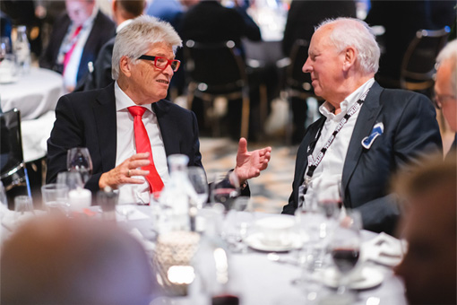 Founders among themselves: Professor Friedhelm Loh (left) in conversation with Lars Johnsson, who had been Managing Director of Rittal Sweden until 2013.